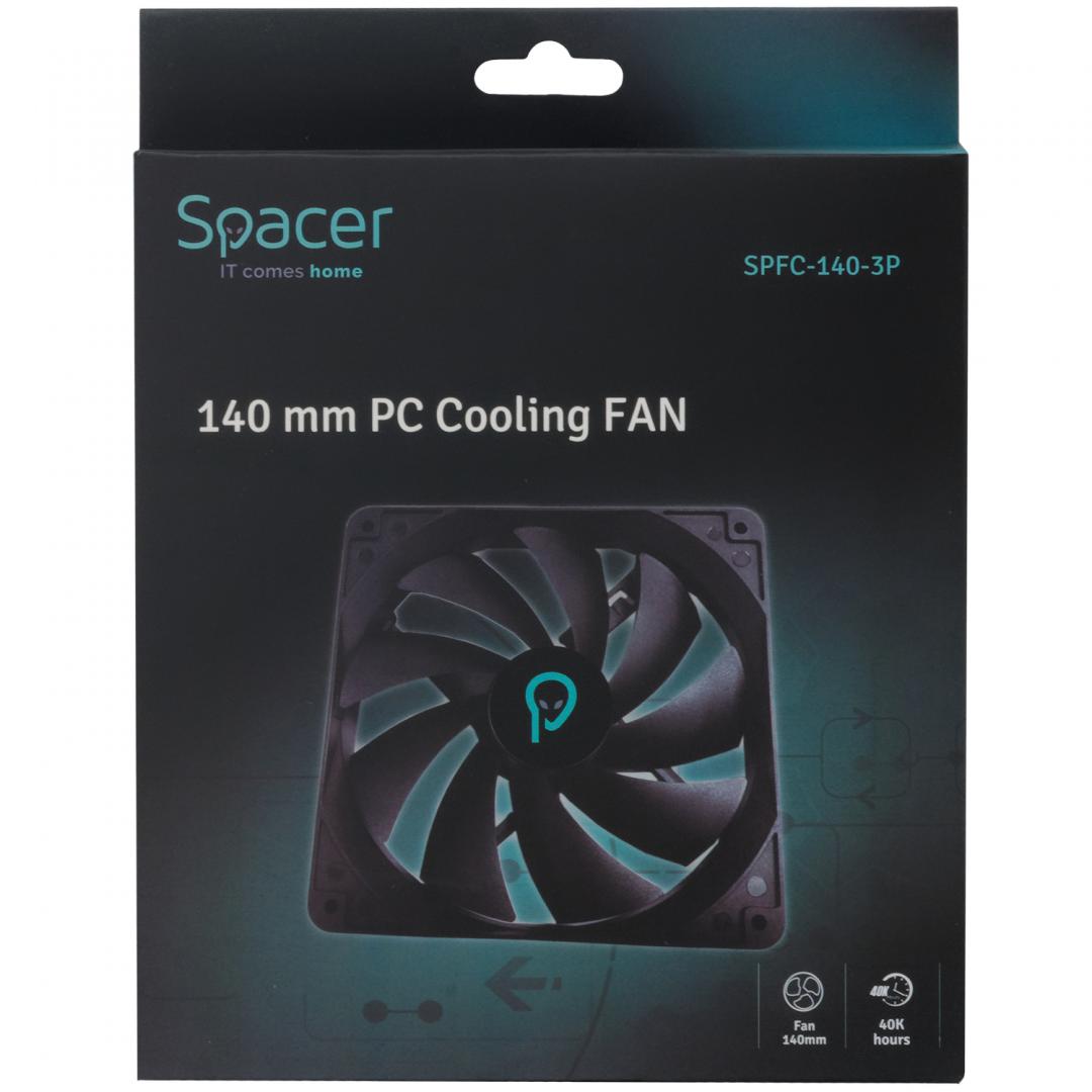 Ventilator Spacer 140mm, 1400RPM, negru