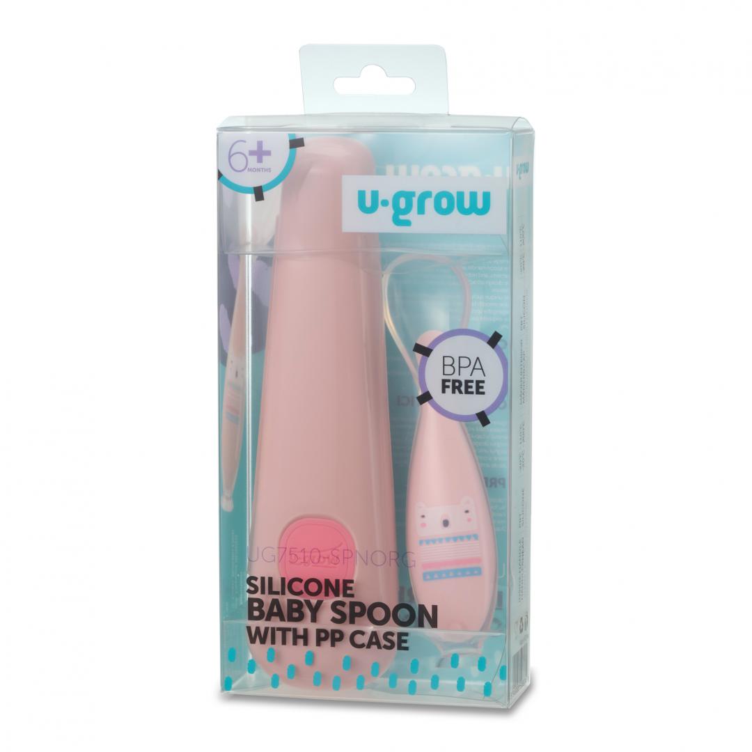 Lingurita silicon suport , roz, U-Grow