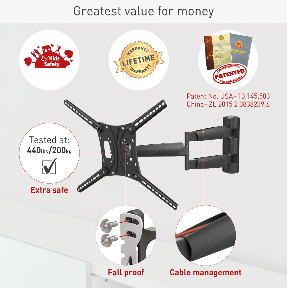 Barkan TV Wall Mount 13- 83 Black Barkan TV Wall Mount 13