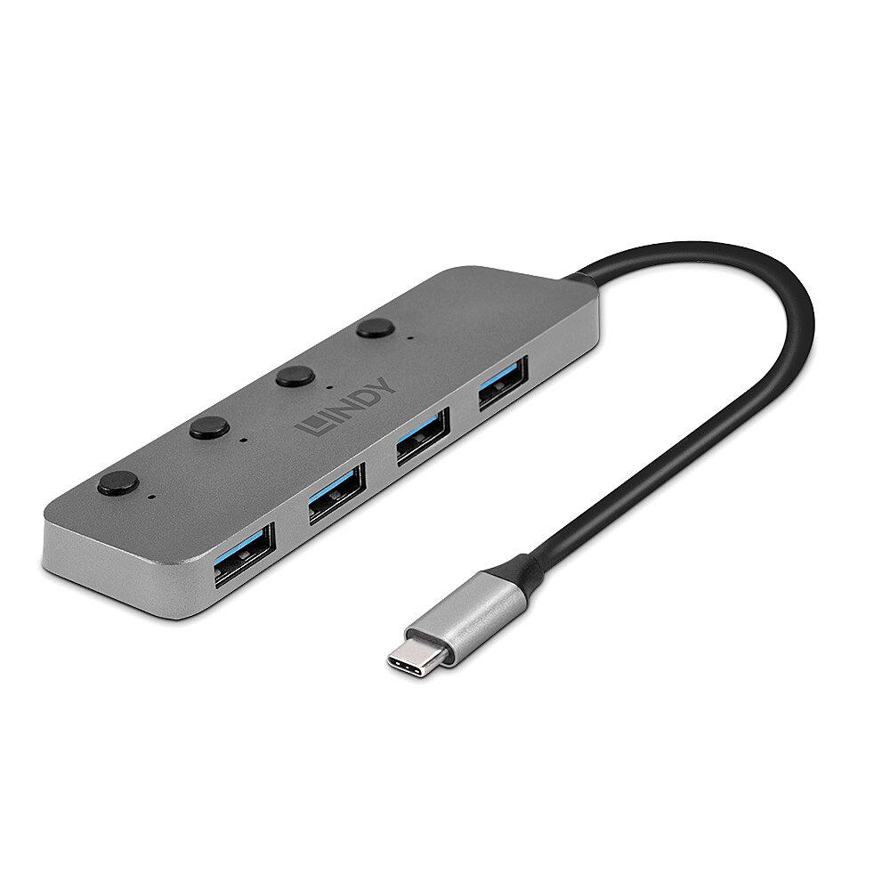 Hub Lindy 4 Port USB 3.2 buton On/Off Hub Lindy 4 Port USB 3.2 buton On/Off