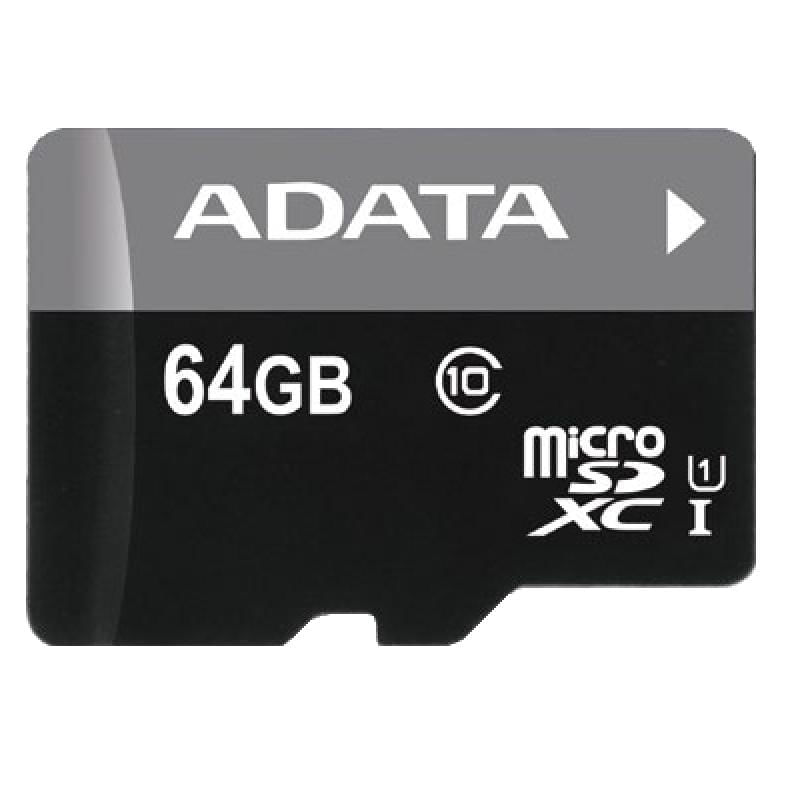 MICROSDXC 64GB CL10 ADATA W/A Micro SDXC ADATA 64Gb, AUSDX64GUICL10-RA1, Clasa 10, adaptor SD