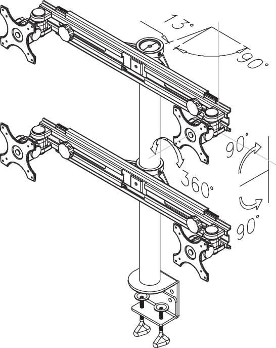 Suport birou cvadruplu NM 19-30