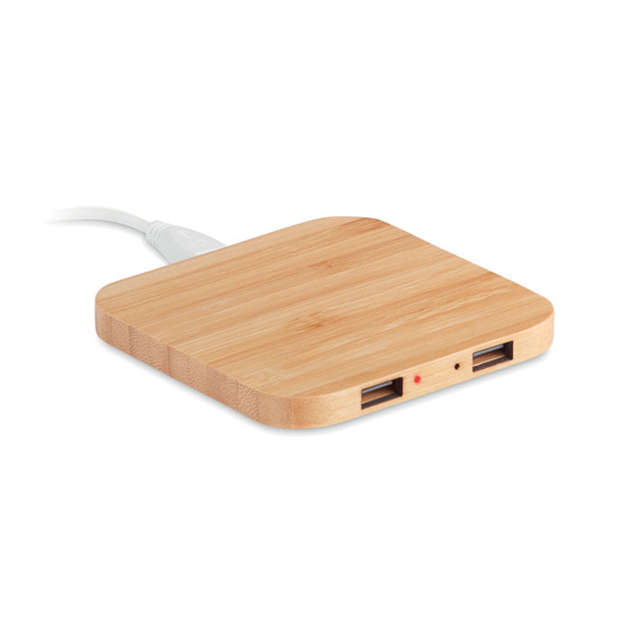 Incarcator wireless din bambus
