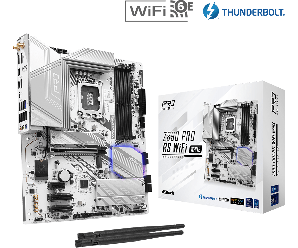 MB Asrock Z890 PRO RS WIFI WHITE LGA1851