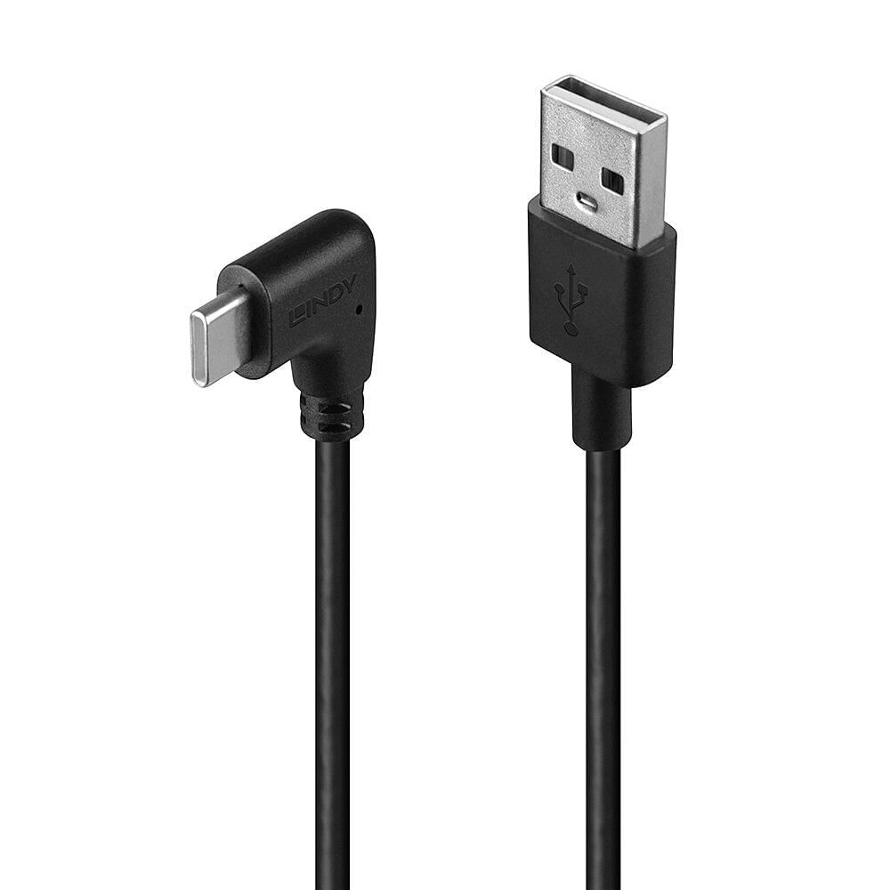 Cablu Lindy USB C 2 90° 1m negru Cablu Lindy USB C 2 90° 1m negru