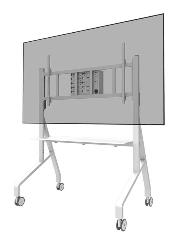 Stand podea mobil/fix 65-110 125kg alb Stand podea mobil/fix 65-110