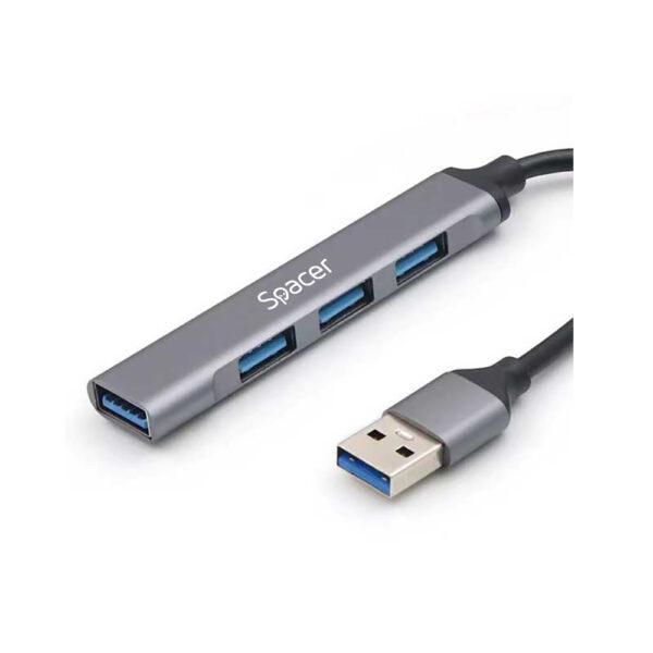 HUB extern Spacer USB 3.0, negru