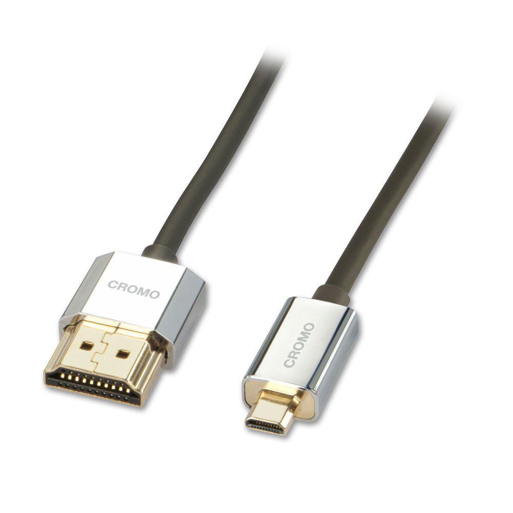 Cablu Lindy HDMI - mHDMI Cromo Slim 2m Cablu Lindy HDMI - mHDMI Cromo Slim 2m