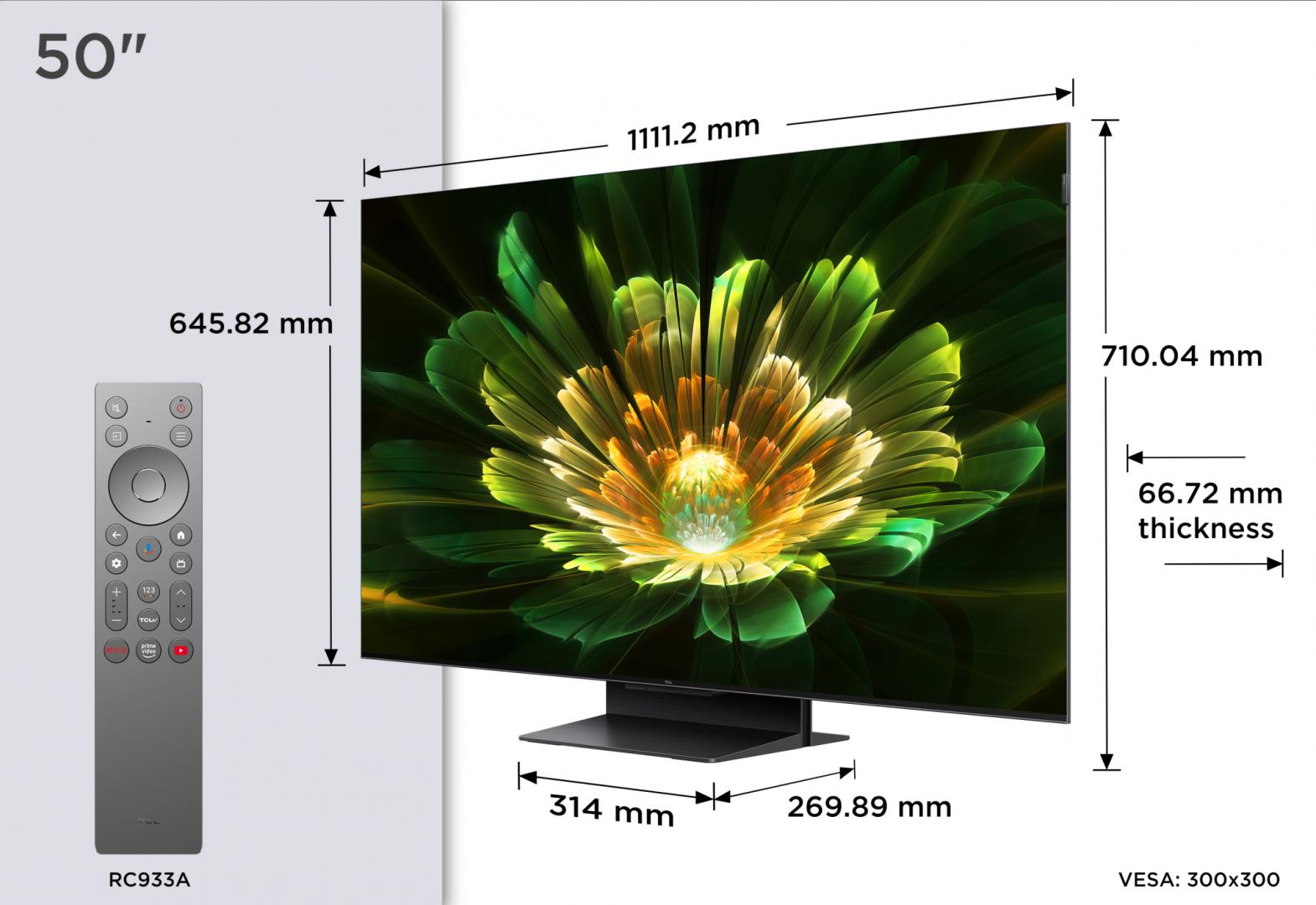 Mini LED TV 4K 50\'\'(126 cm) TCL 50Q7C