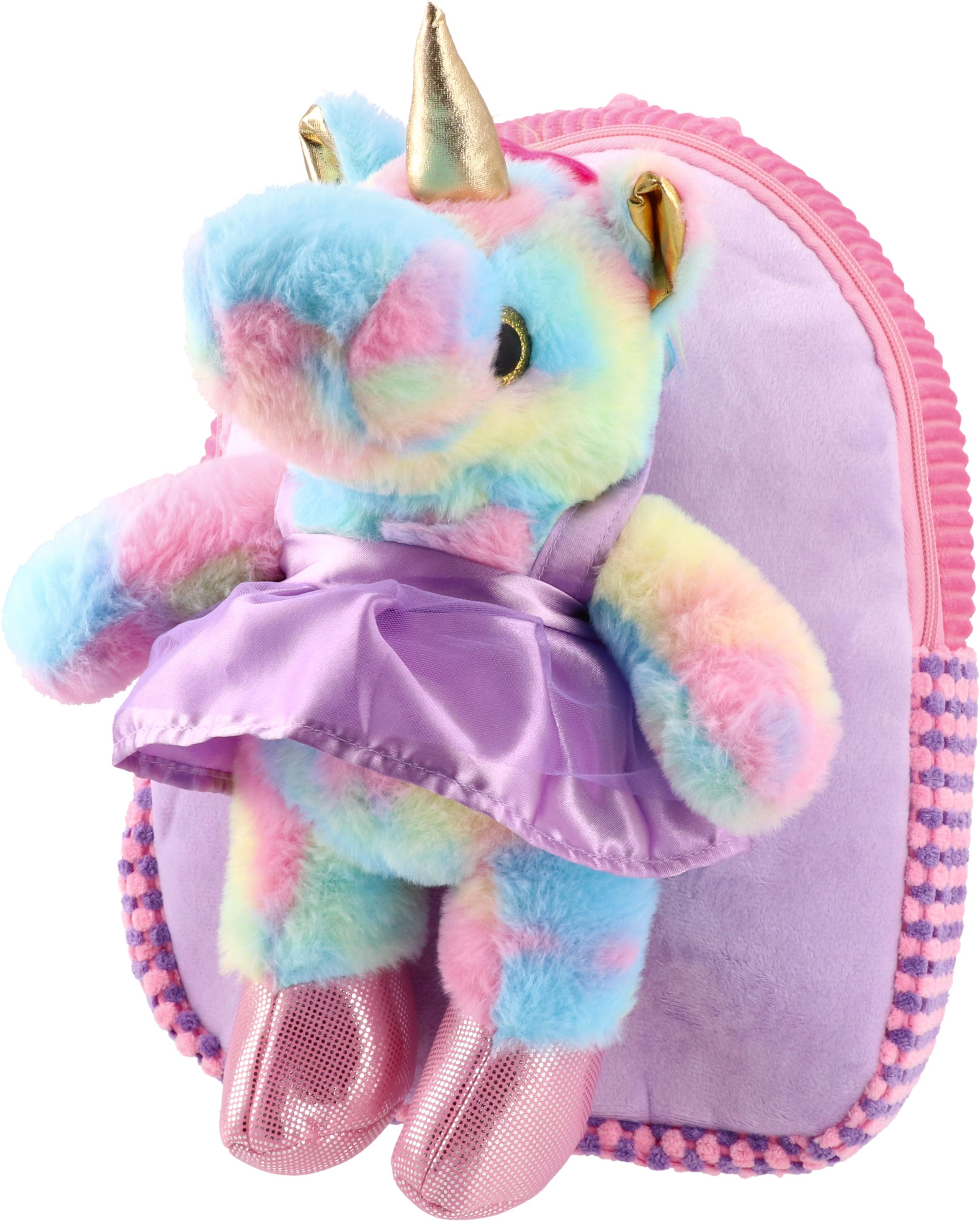 Rucsac plus pentru copii cu jucarie unicorn roz Rucsac plus pentru copii cu jucarie unicorn roz