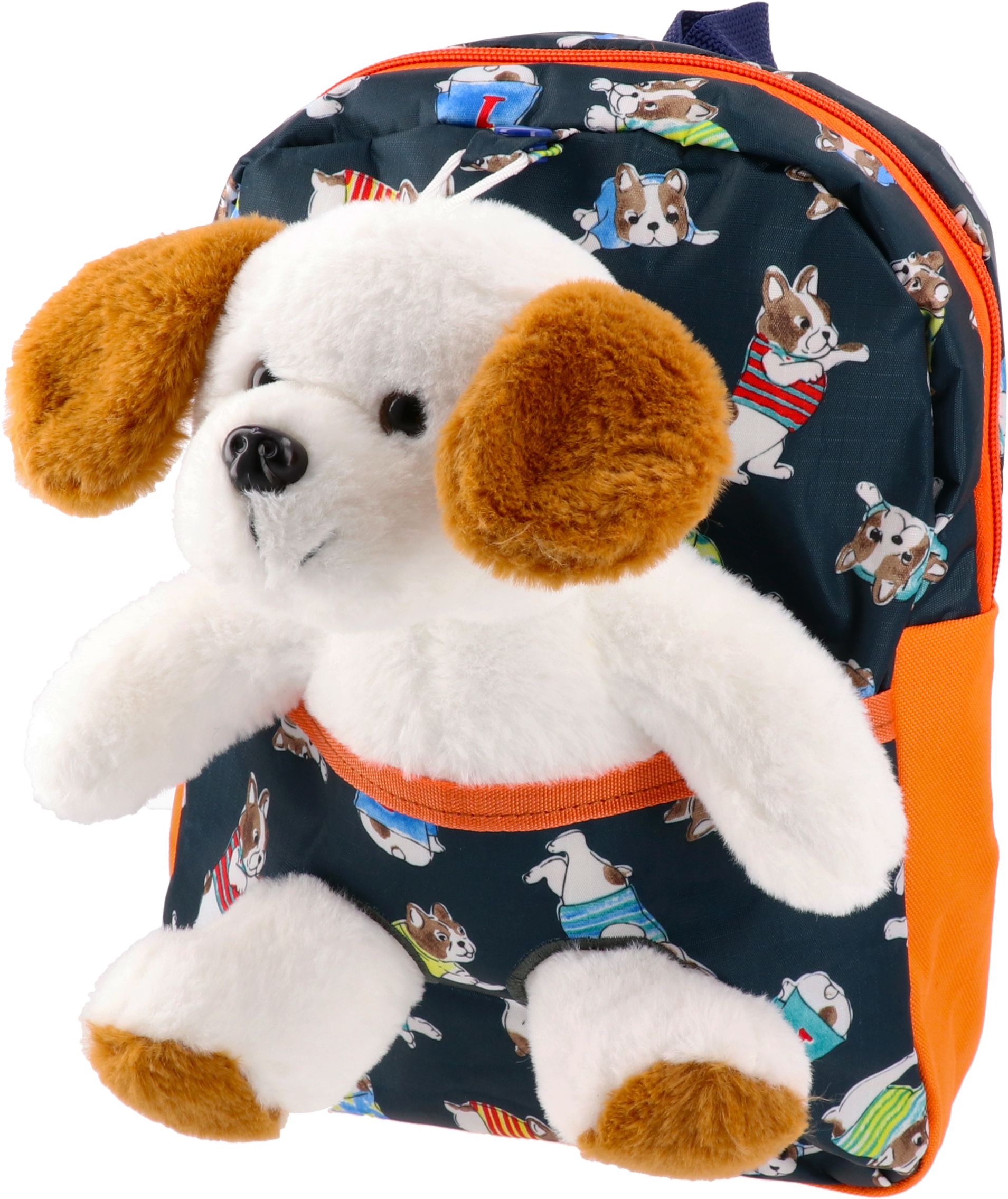 Rucsac plus pentru copii cu jucarie catelus alb Rucsac plus pentru copii cu jucarie catelus alb