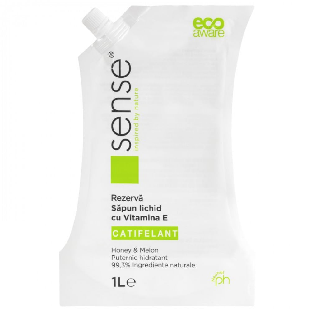Rezerva sapun gel catifelant cu parfum Honey Melon Sense 1L Sapun gel catifelant 1l rezerva Sense Honey melon