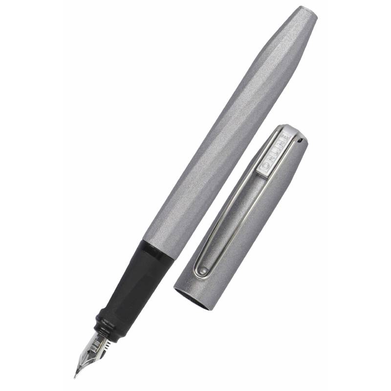 Stilou Online Slope gri metalizat penita din iridiu M cu capac