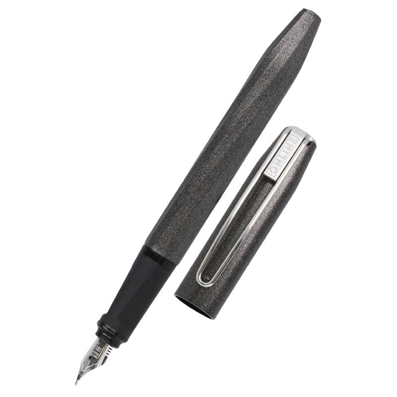 Stilou Online Slope negru metalizat penita din iridiu M cu capac