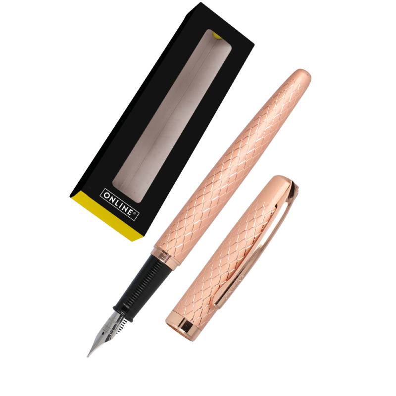 Stilou Online Eleganza Diamond Rosegold cu penita din iridiu M si cutie cadou